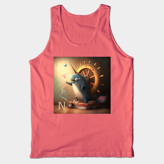 Letter N for Narwhal Navigating a ship AdventuresOfSela Tank Top by Parody-is-King